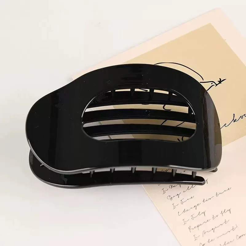 2 flache elliptische Haarspangen, Entenschnabel-Clips mit starkem Griff, einfaches Haar-Accessoire für Hochsteckfrisuren auf der Rückseite des – Detail 2