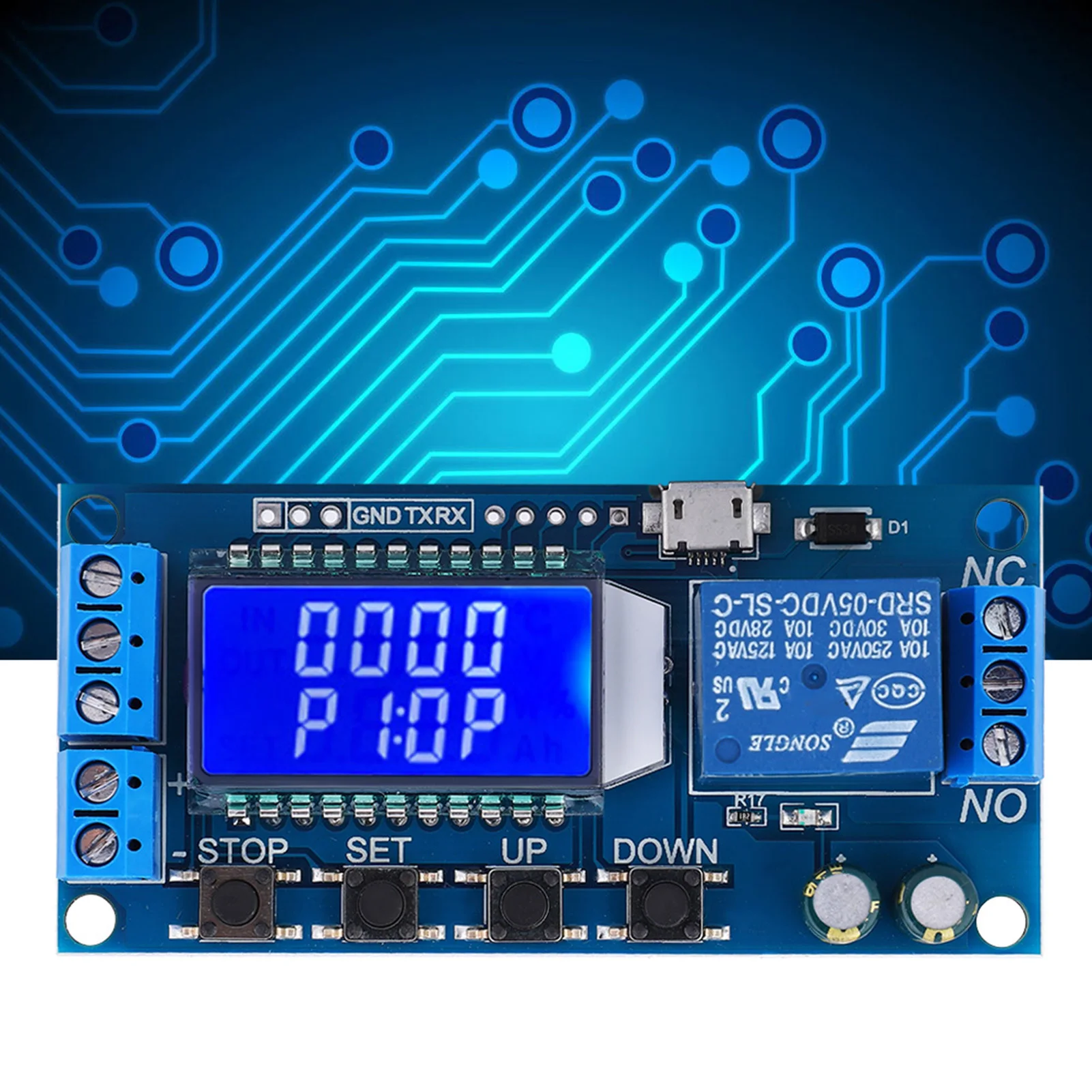 LCD Delay Relay 5V 12V 24V Time Delay Relay Module Delay Off Cycle Timer 0.01s‑9999min with LCD Display Delay Off Timer Relay