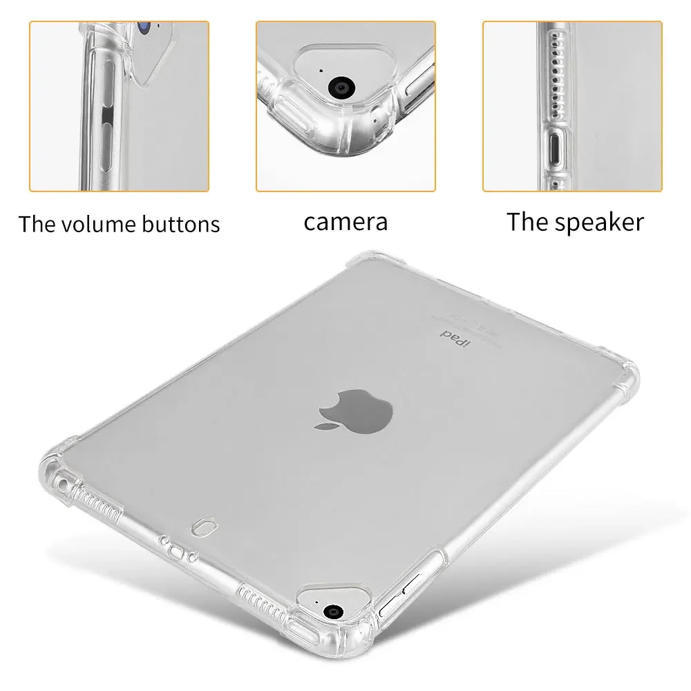 Essidi 소프트 클리어 케이스 ipad mini 1 2 3 4 5 Tansparent Anti Shock TPU 타블렛 케이스 Apple ipad Air 1 2 ipad 2 3 4