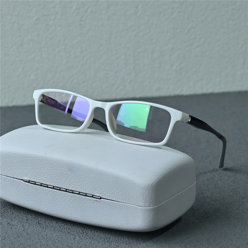 Cubojue White Men Reading Glasses Women TR90 Eyeglasses Frame Male 10g Ultralight Spectacles for Presbyopia Diopter Lens