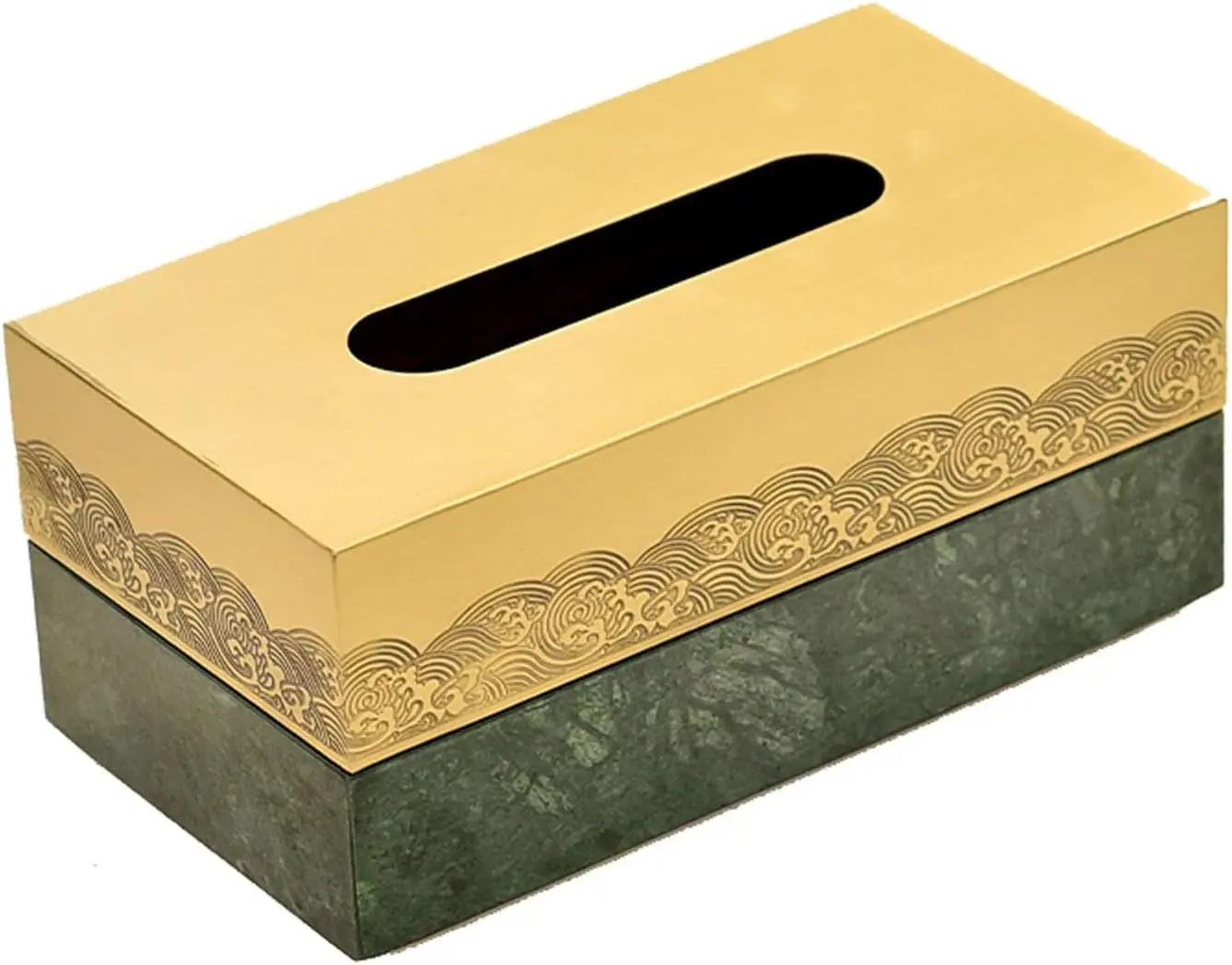 

Tissue Box Holder Brass Tissue Box Cover Rectangular Dispenser Holder for Dresser Bathroom Home Office Res