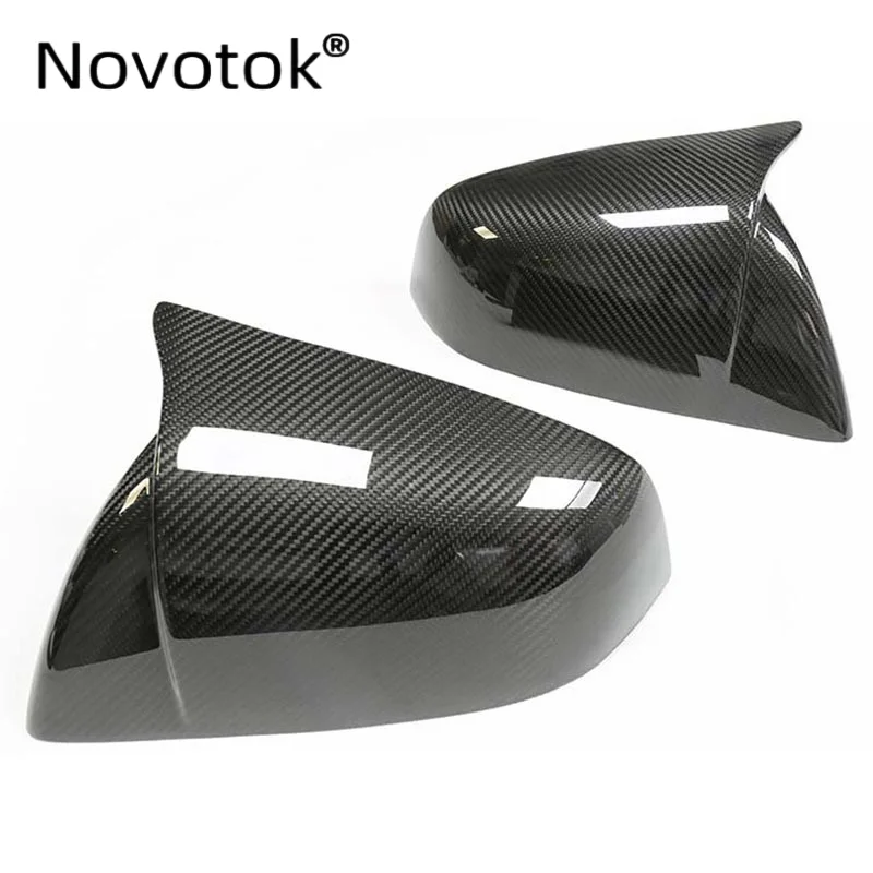 High Quality Real Dry Carbon Fiber Modified Rearview Mirror Horn Reverse Mirror Cover Sticker Suitable for Tesla Model X