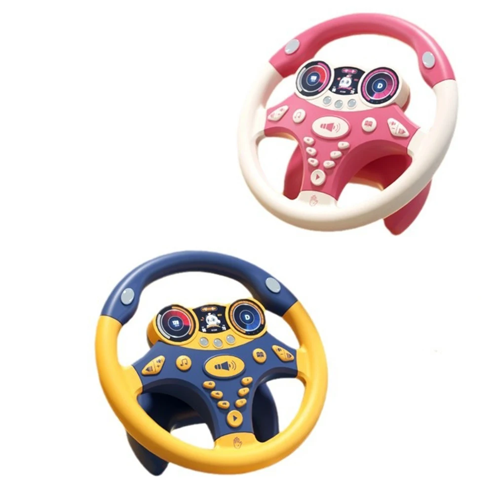 Simulation Steering Wheel Electric Musical Educational Stroller Driving Toys Birthday Gifts For Boys Girls