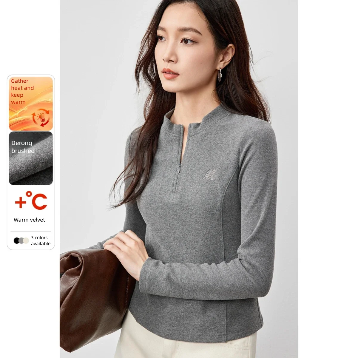 

SENTUBILA Элегантный женский пуловер, осень 2022, вязаный топ на молнии с воротником-стойкой и вышивкой, облегающая женская одежда 143T56422