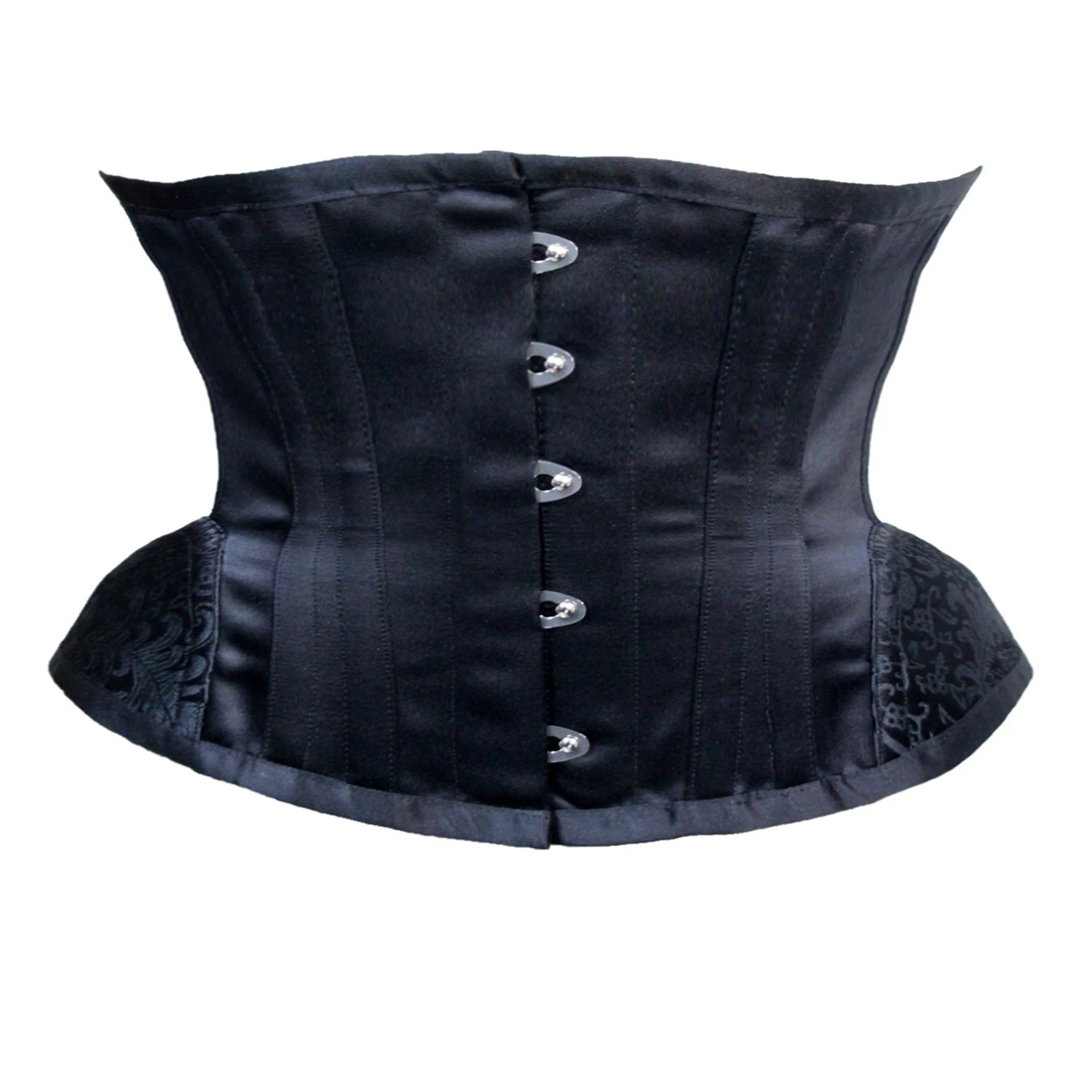 Sleek Black Waist Trainer Corset - Steel Boned, Heavy Duty, Adjustable Lace-up, Underbust Design - For Everyday Wear and Special