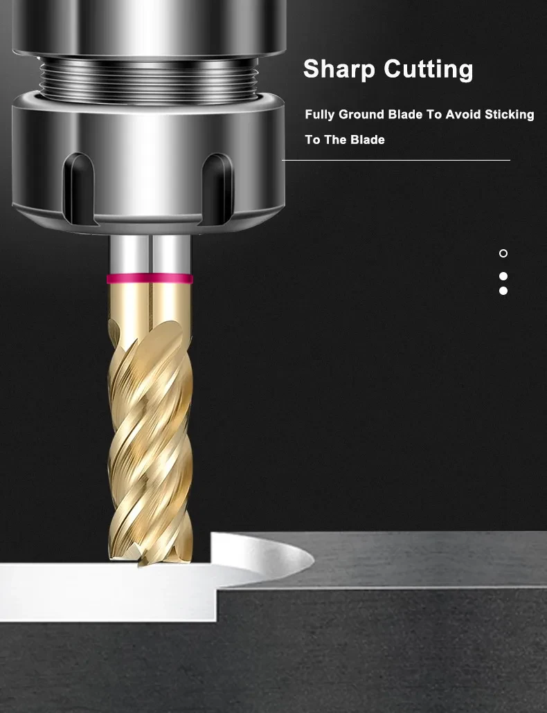 Shazam TGP-HRC70 4f farb kreis flach fräser wolfram stahl karbid balchals ad beschichtung fräser fräser cnc mechanischer end fräser – Detail 3