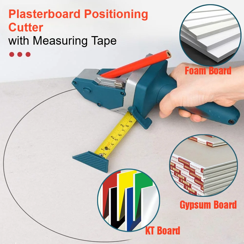 

Gypsum Board Cutter Set Hand Tools Plasterboard Edger with 5M Tape Measure Multifunctional Woodworking Panel Cardboard Scriber
