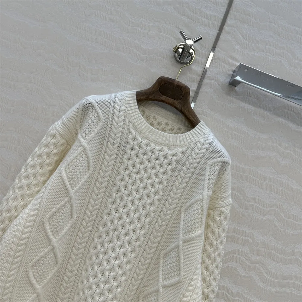 25 الخريف/الشتاء المرأة جولة الرقبة جودة عالية الثقيلة بلون الكشمير الصوف مزيج تنوعا عارضة السترة