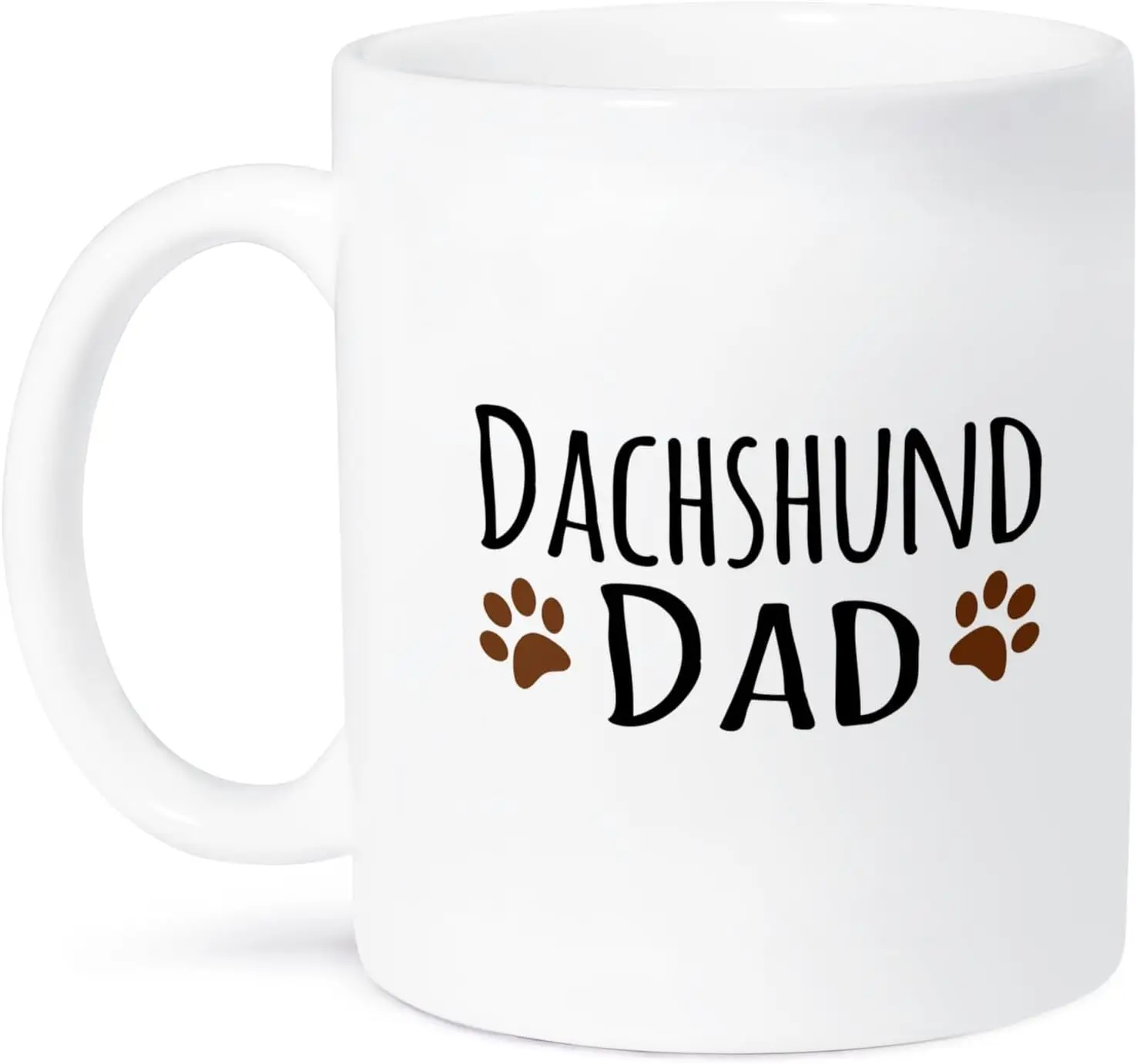 Dachshund Dog Dad Doggie By Breed Brown Muddy Paw Prints Doggy Lover Proud Pet Owner Love Ceramic Mug