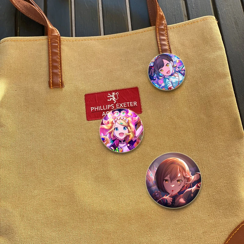 58mm Anime Figure Lapel Pins Project SEKAI Wonderlands×Showtime Kamishiro Rui Badge Brooch on Backpack Decoration Fans Gifts