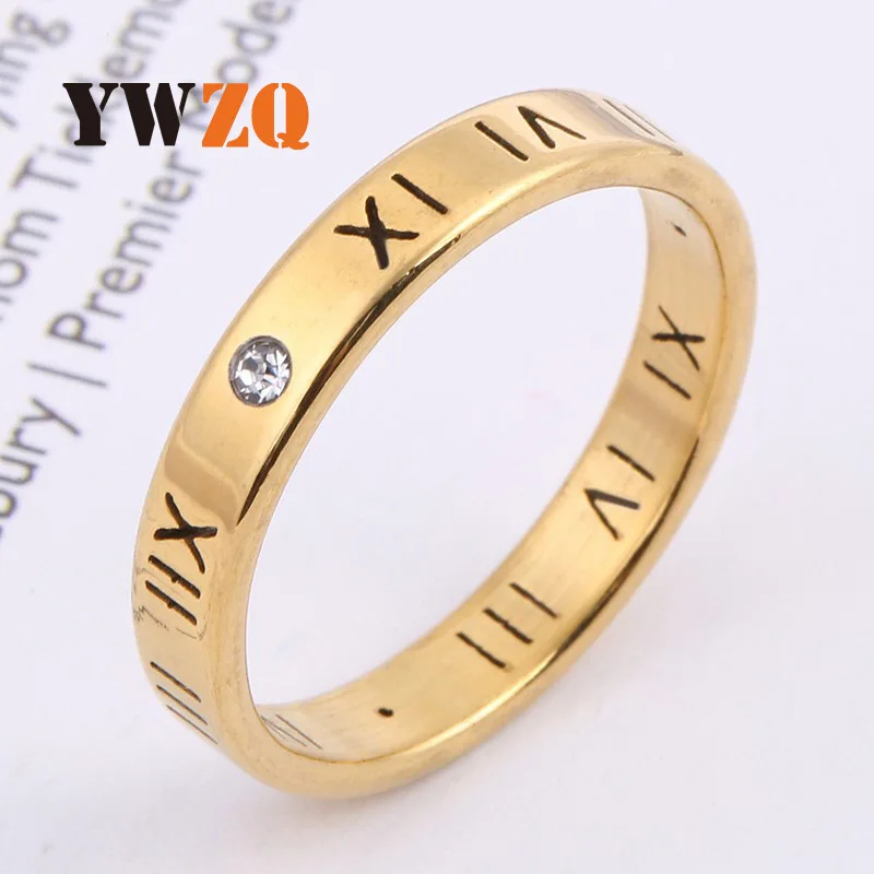 Manufacturers Roman Digital Titanium Steel Ring Niche high-end Sense Trend diamond-encrusted Couple Ring Stainless Steel Jewelry