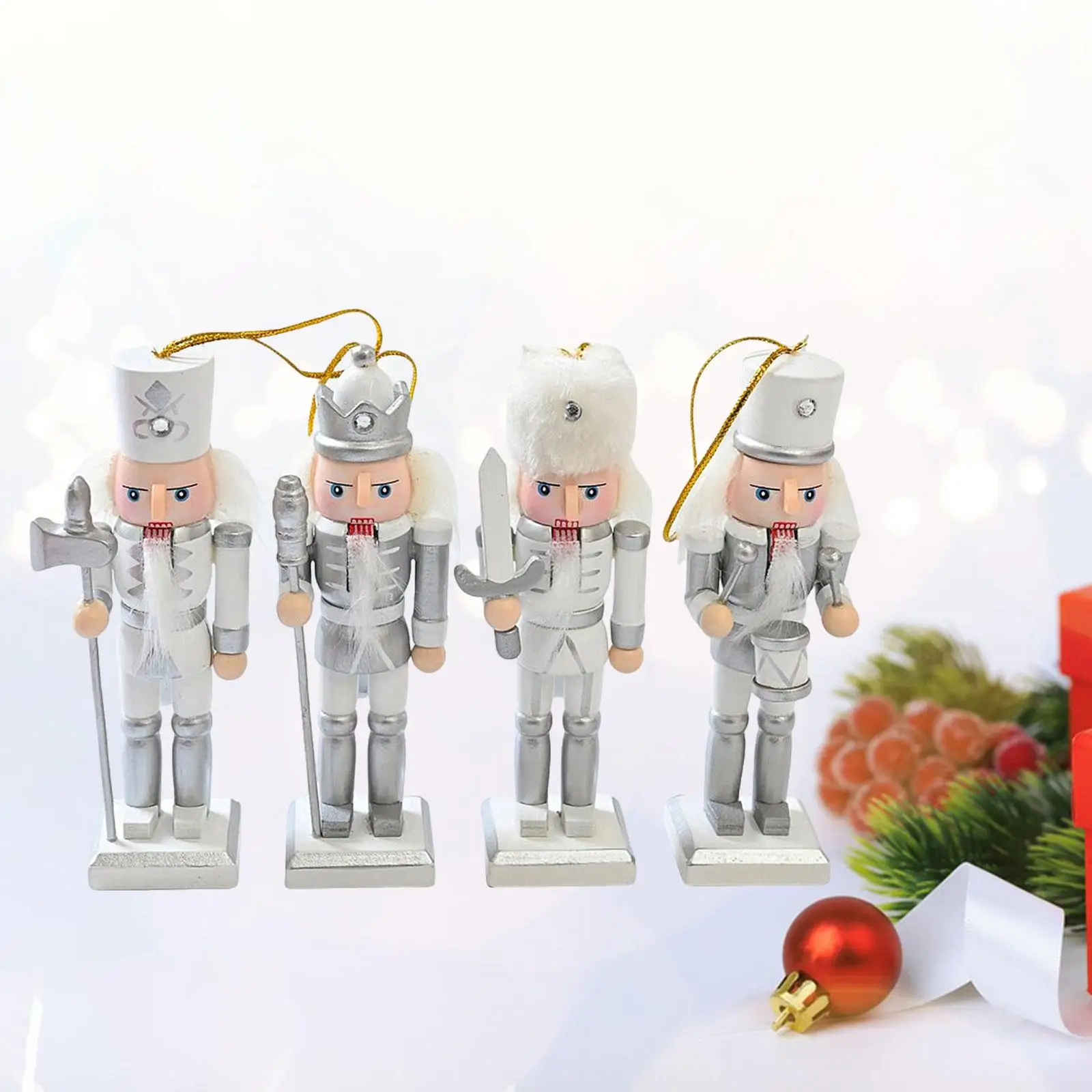 4x Nussknacker Figur Anhänger Weihnachten Nussknacker Figur Weihnachtsdekoration Weihnachten