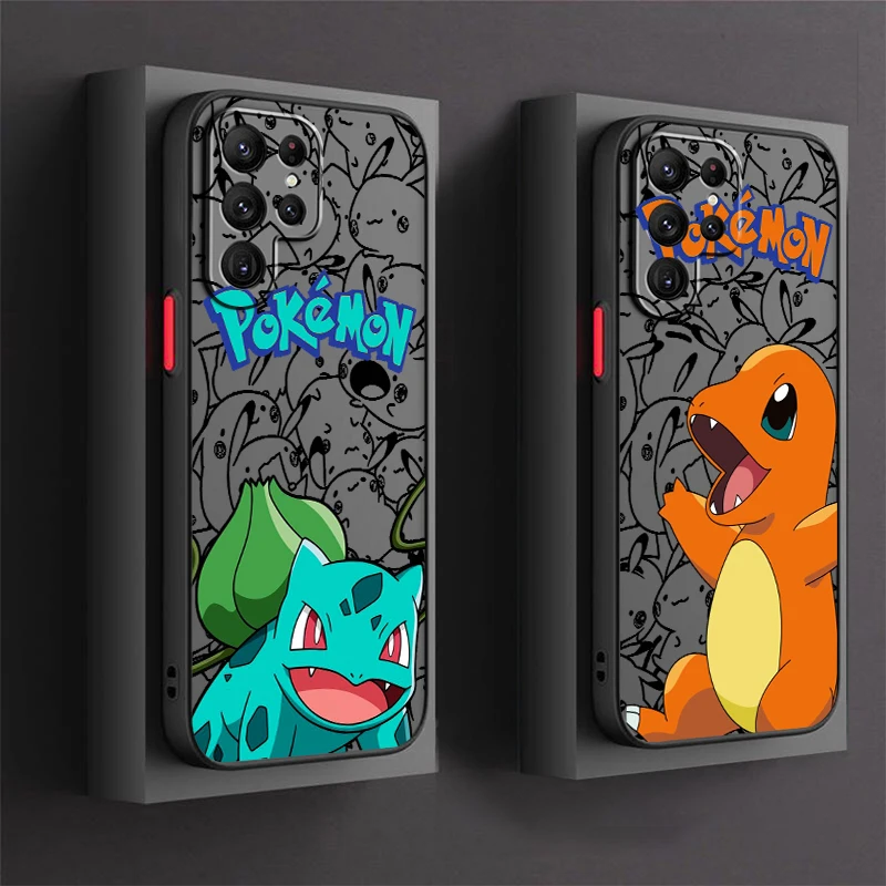 

P-Pokemones Art Cartoon Cool Frosted Translucent For Samsung Galaxy S24 S23 S22 S21 S20 FE S10 S9 S8 Plus Ultra Pro 5G Matte