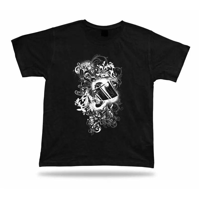 Floral Cut Knife Slice vector blanco y negro elegante camiseta regalo de cumpleaños