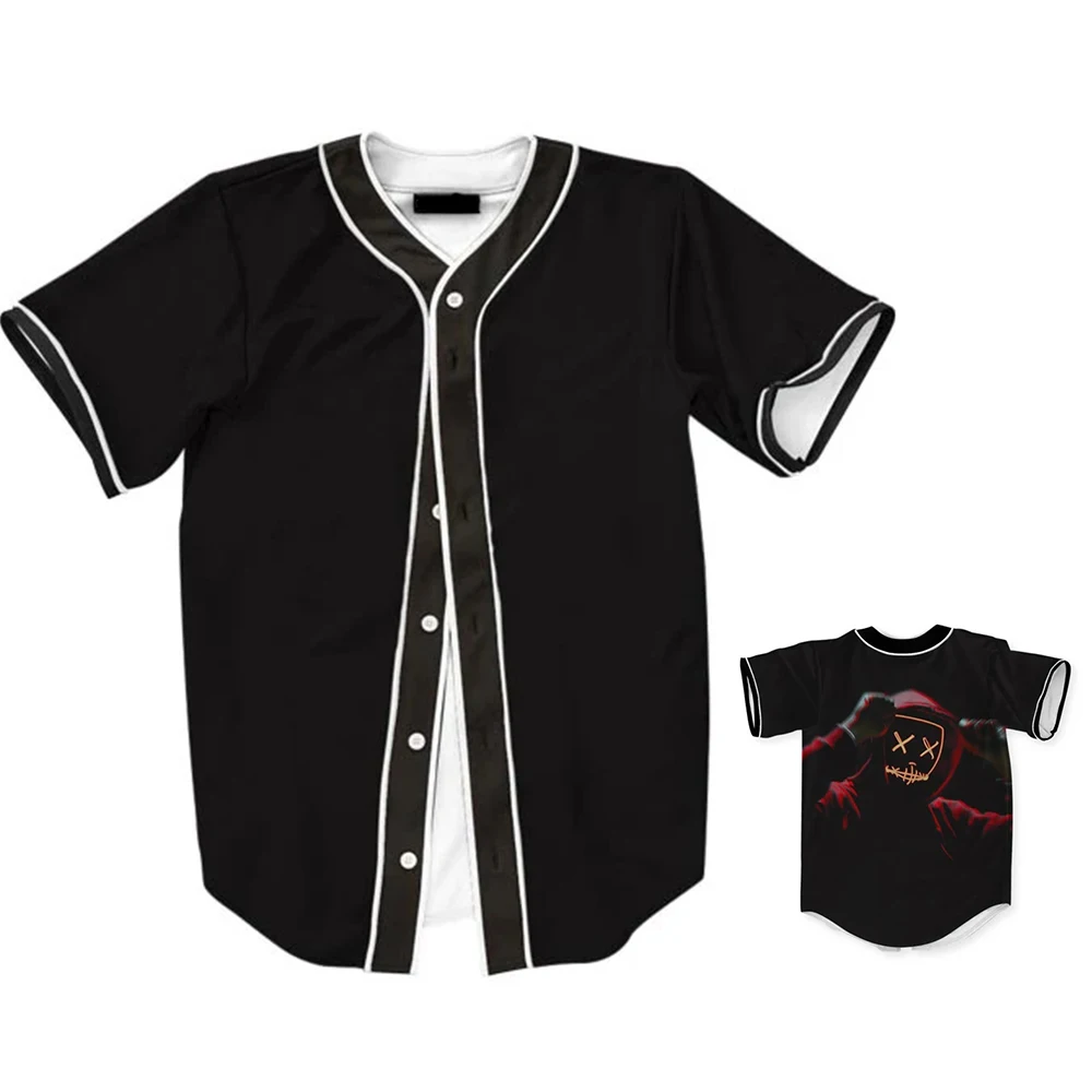 Chemise de Baseball à Manches Courtes, Simple, Basique, Solide, Série de Documents, Transportée, Légère et Décontractée, Haut pour Usage Domestique MB27