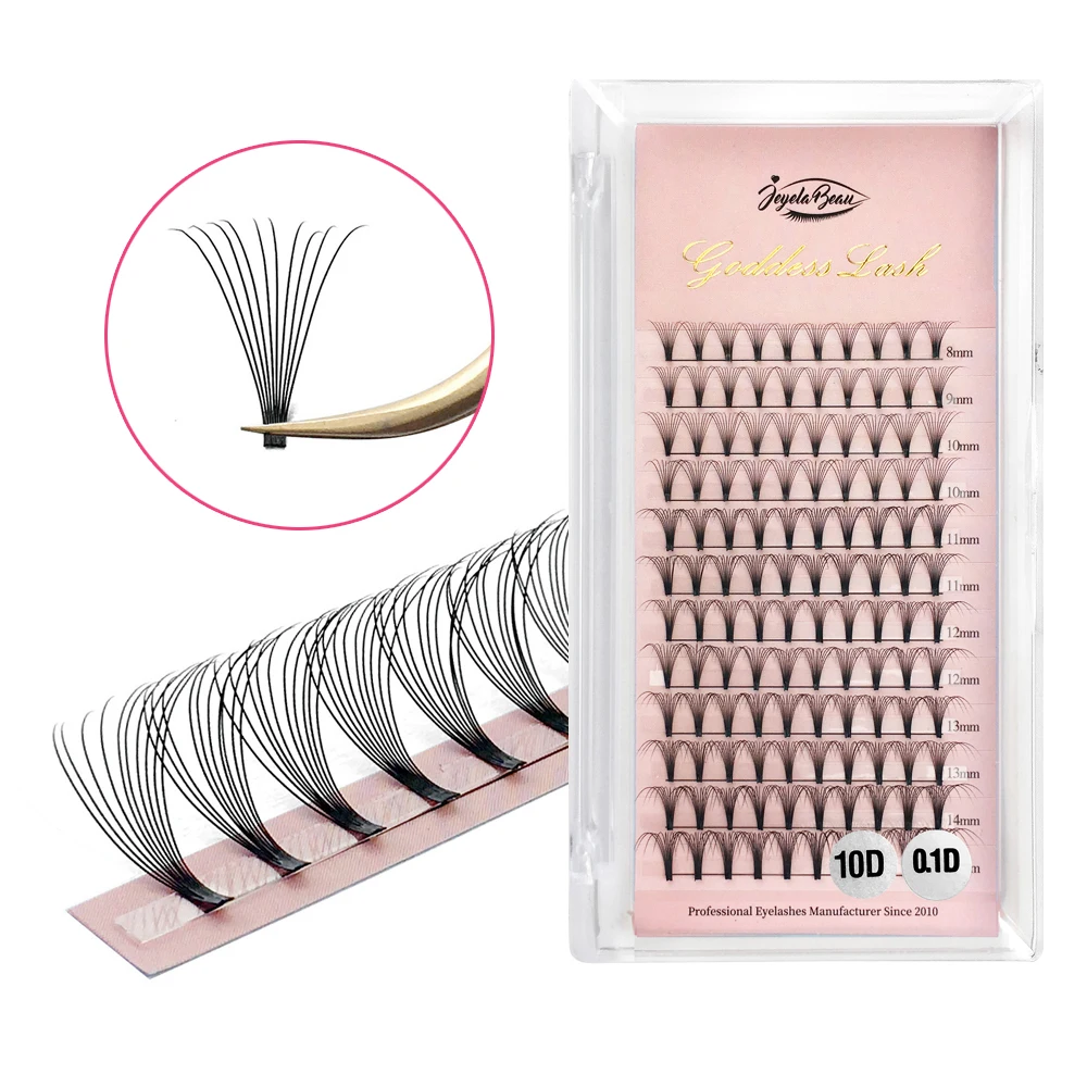 Goddess Premade Volume Fans Short Stem 3D/4D/5D/6D/10D Russian Eyelash Extension Mink Eyelash Extension All Size Lashes Tray