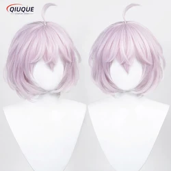Senju Kawaragi Cosplay Wig Anime Short Light Purple Pink Heat Resistant Synthetic Hair Halloween Party Wigs + Wig Cap