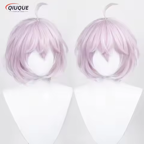 Senju Kawaragi Cosplay Wig Anime Short Light Purple Pink Heat Resistant Synthetic Hair Halloween Party Wigs + Wig Cap