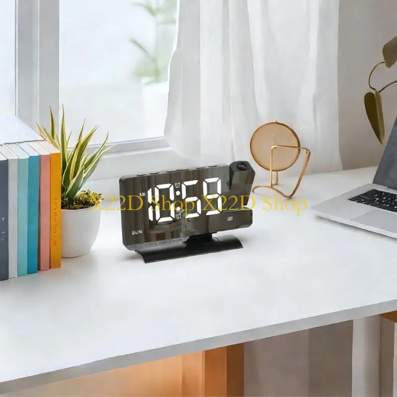 X22D Projection Alarm Clock,Projection Clock for Bedroom Ceiling,Projector Clock Duals Loud Alarm Clock with Night Light