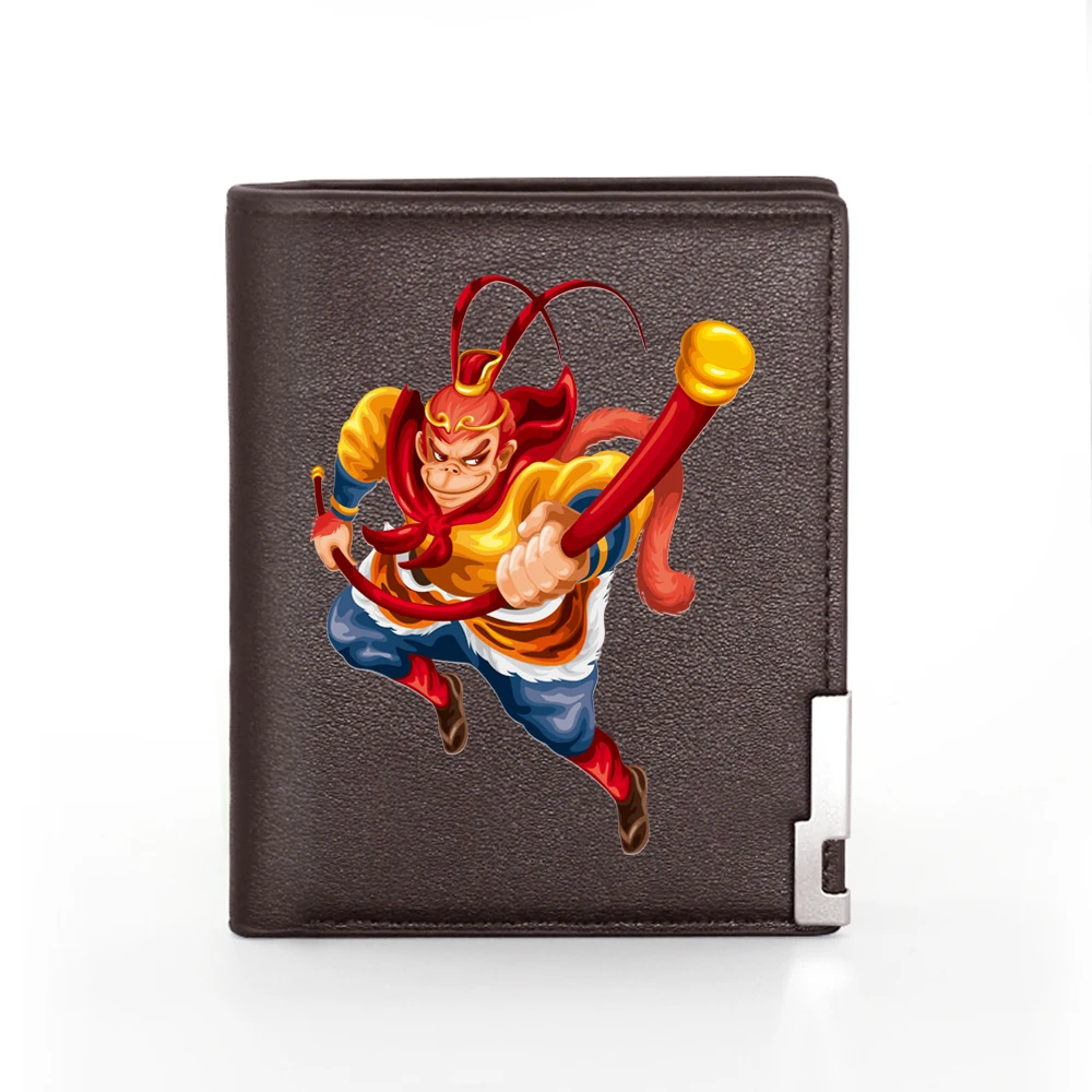 New Arrivals Fashion Monkey King Sun Wukong Printing Pu Leather Wallet Men Women Billfold Credit Card Holders Short Purses