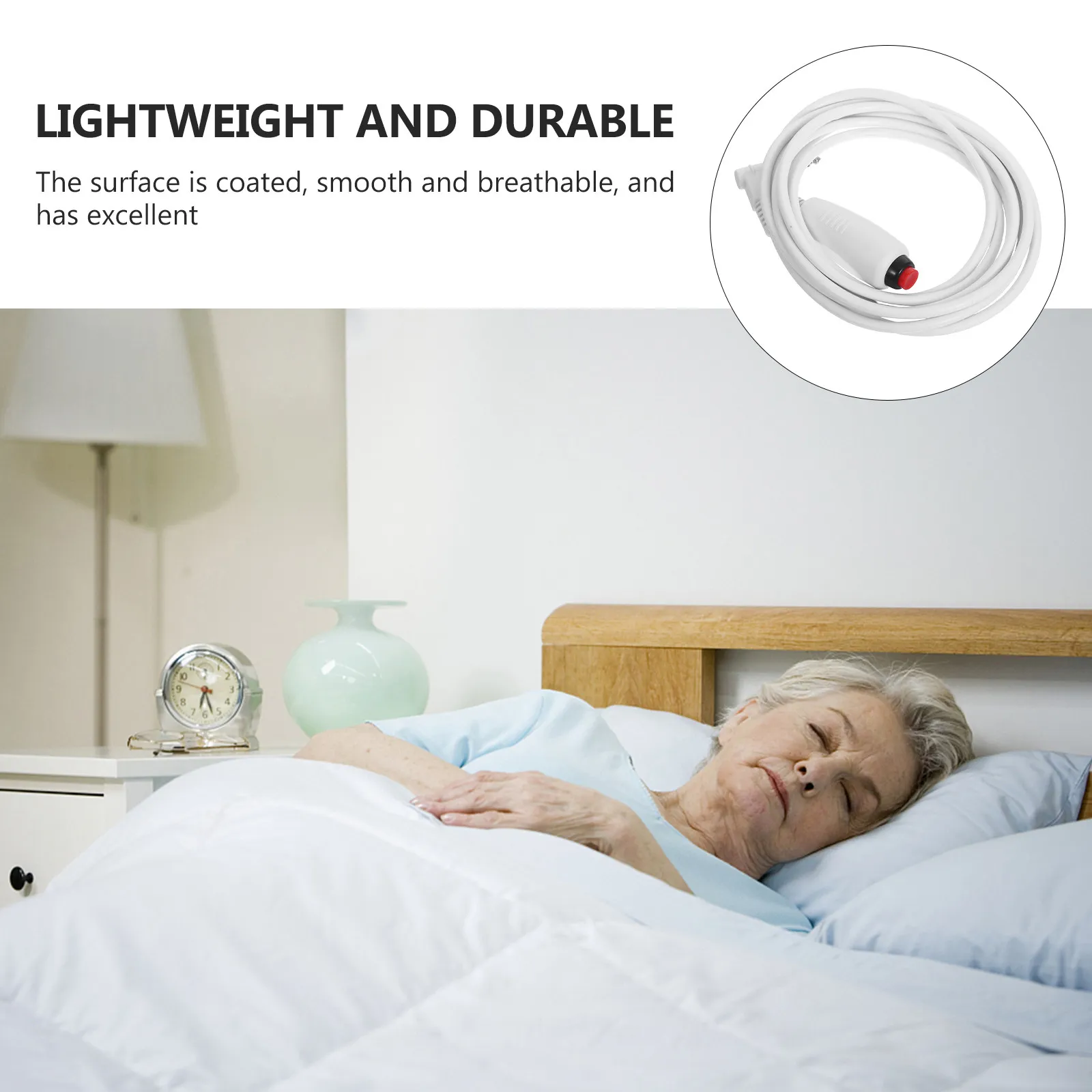 Nurse Call Cord 6.35mm Plug Switch Cable with Bed Sheet Clip Universal Replacement for Hospital Nurse Stations Emergency