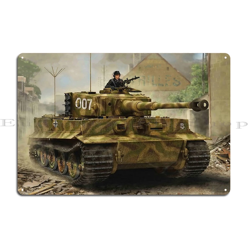 Tiger Panzer Ww2 Metal Sign Party Cinema Customized Wall Decor Mural Tin Poster