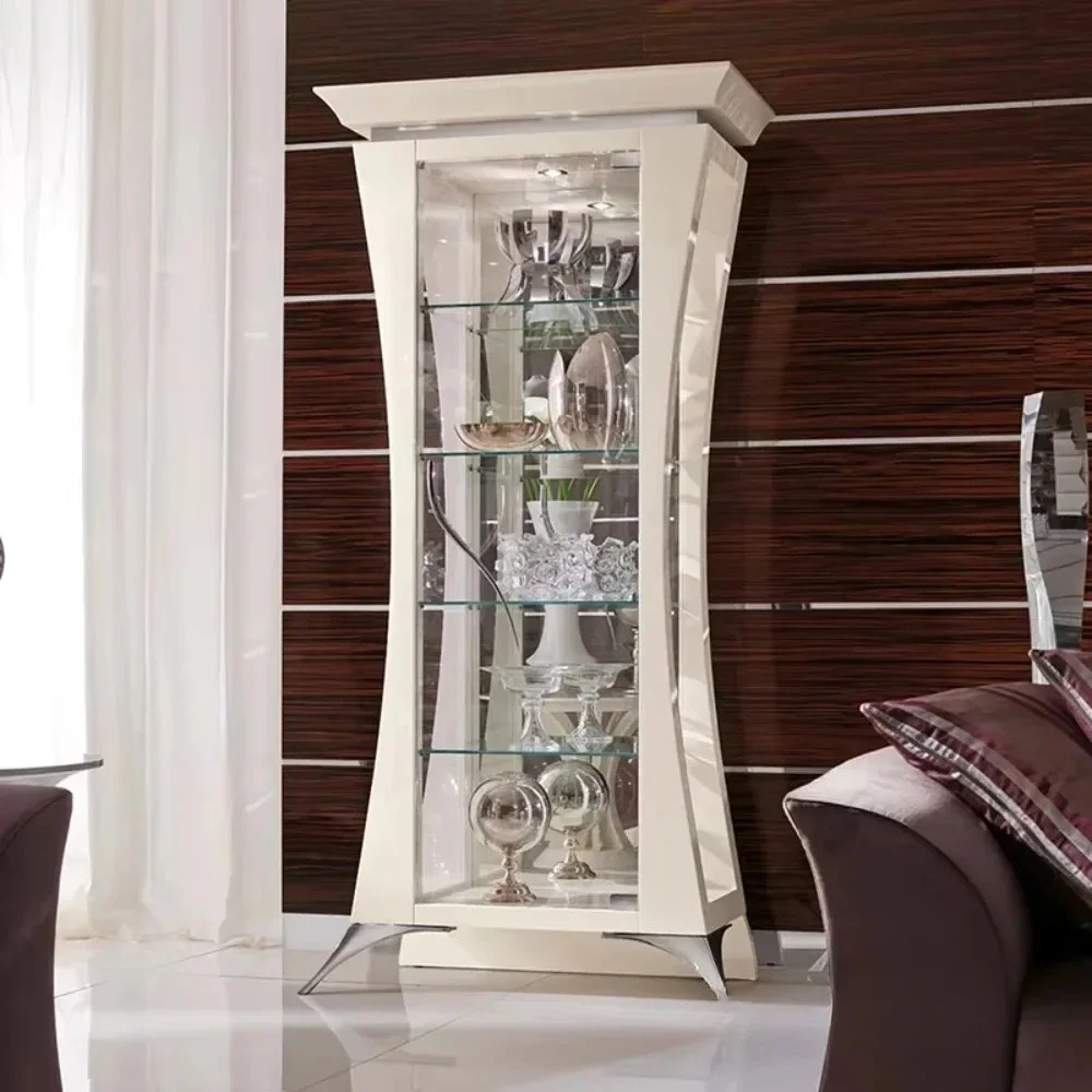 Classic Display Cabinet with Four Doors Luxury Style Wine Glass Display Cabinet