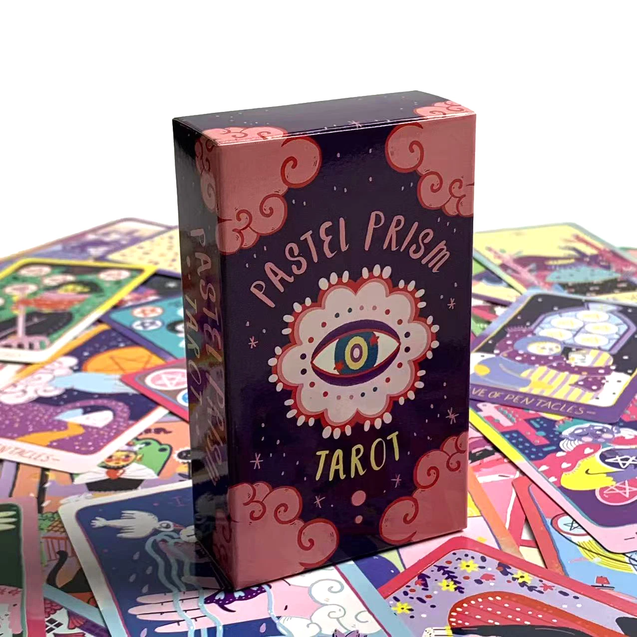 Pastel Prism Tarot Cards 78 Pcs Cards Imbued With The Soothing Tones Of A Pink and Sky-blue Color Palette Divination Cards Game