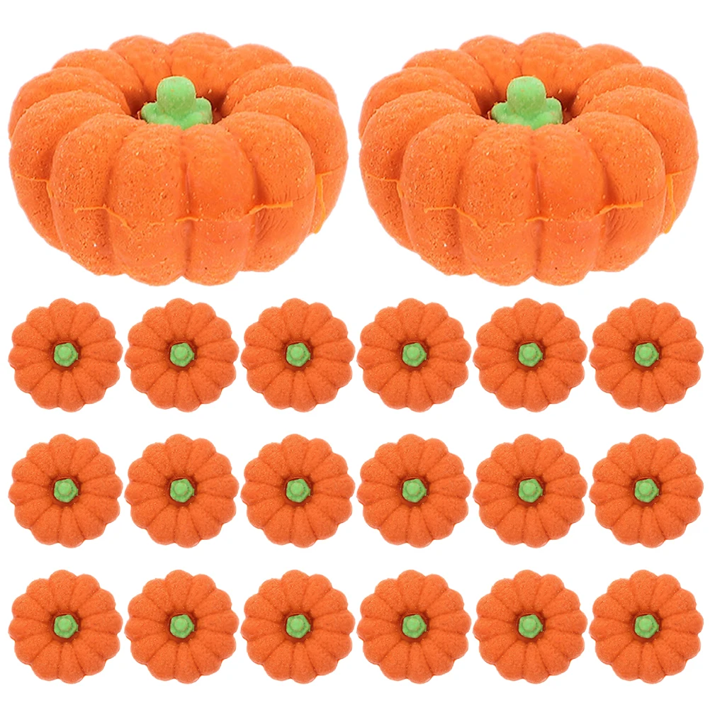 

20 Pcs Pumpkin Eraser Mini Pumpkins Cute Halloween Small Erasers Tpr Drawing Child Novelty