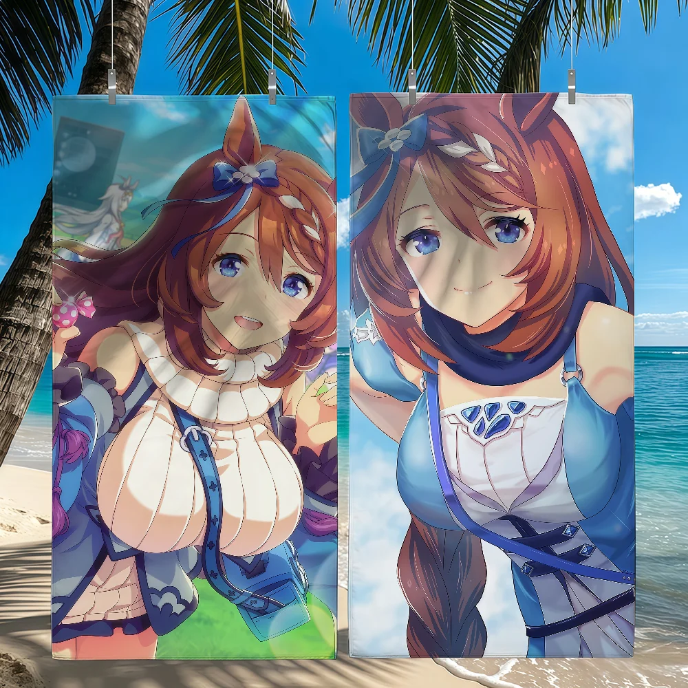 Anime Umamusume Pretty Derby Super Creek Quick Drying Beach Towels Are Suitable For Swimming Pools Camping Yoga And The Gym