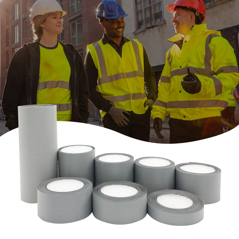 VOOFENG High Silver Reflective Fabric Warning Tape Multi-Size for Sewing on Safety Clothing High Visibility Tape RS-93B