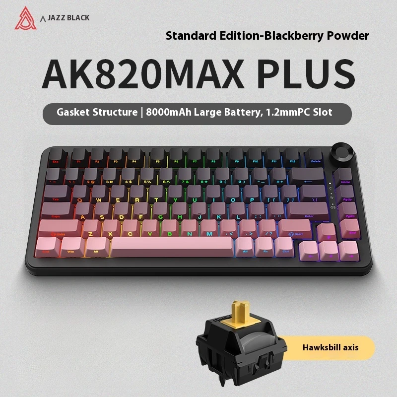 

AJAZZ AK820MAX Hot-Swappable Magnetic Switch Keyboard Wired Wireless 2.4G Bluetooth RGB for Gaming Office Typing PC Mac