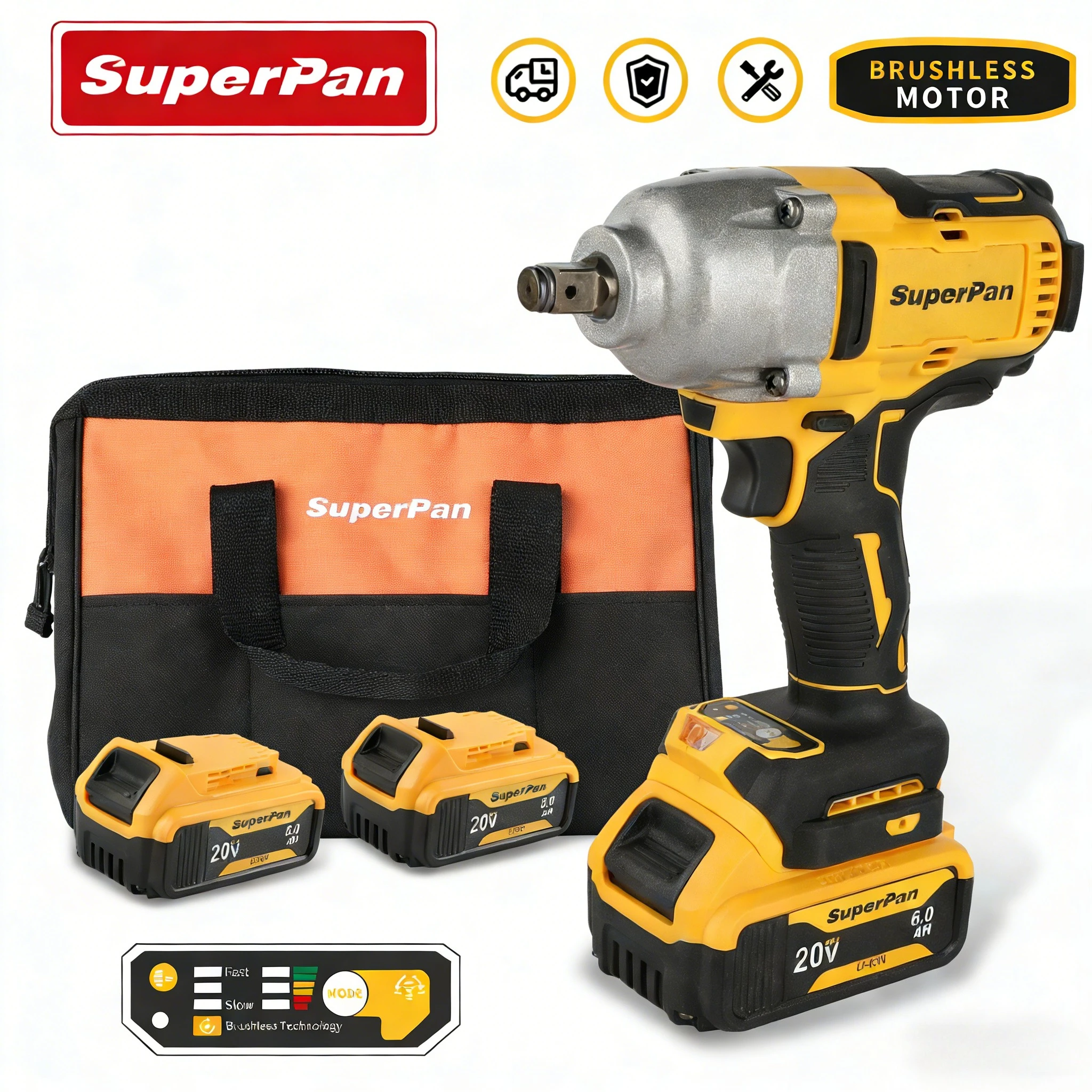 

Ударный гайковерт SuperPan DCF900 бесщеточный, 1/2 дюйма, для ремонта автомобильных шин, с высоким крутящим моментом, для аккумулятора DeWalt 18В