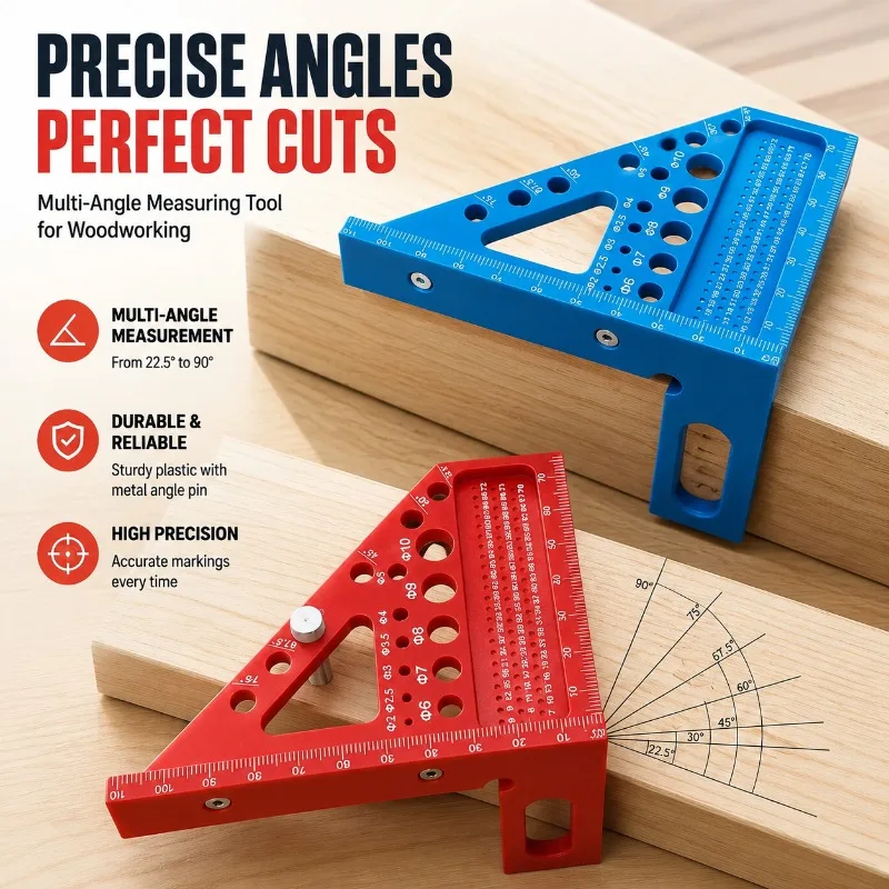 

Multifunctional High Precision Woodworking Triangle Ruler Hidden Pin Right Angle Marking Gauge Hole Layout Measuring Accurate