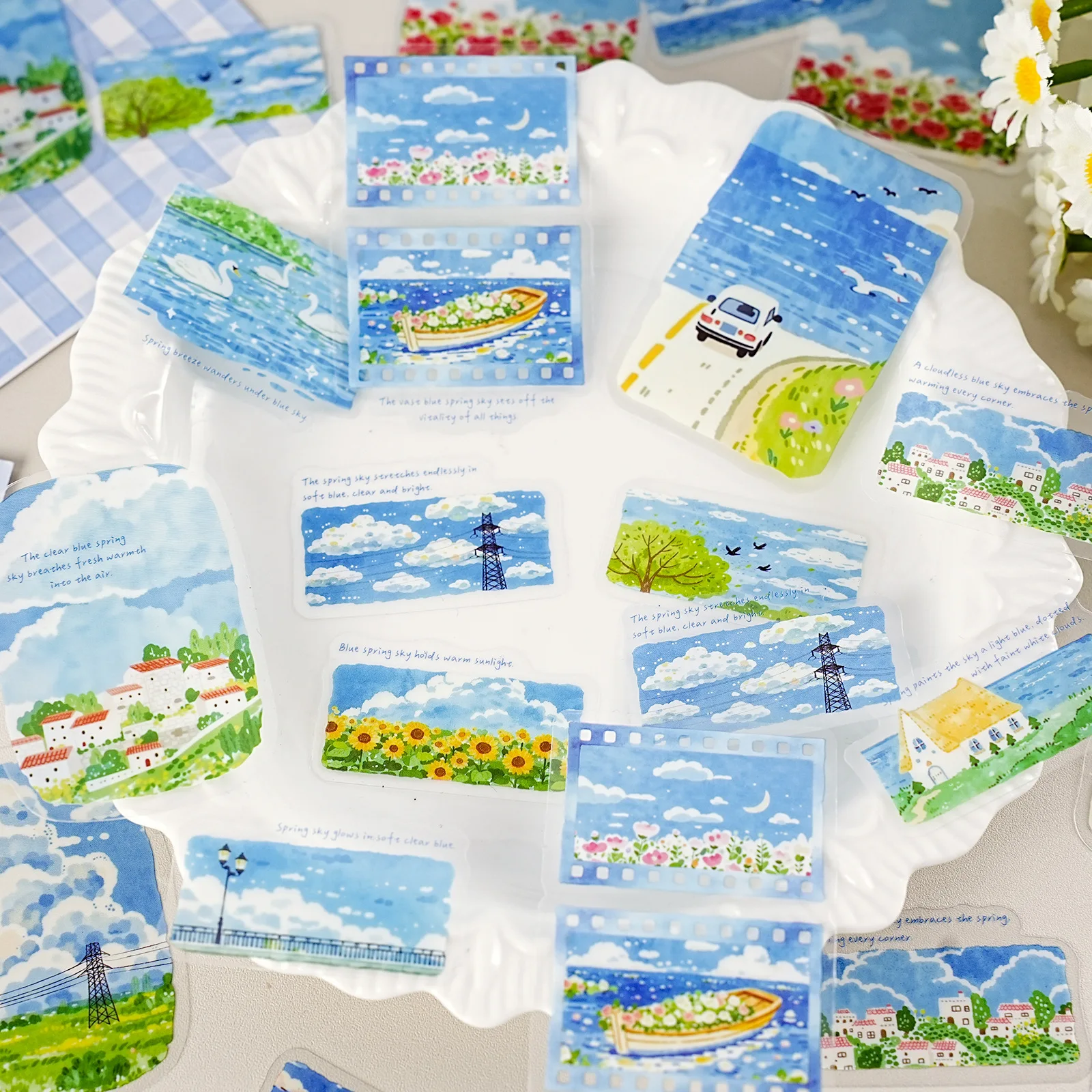 6packs/1lot Kawaii Stationery Stickers cross mountains and rivers Collection Diary Decorative Stickers Scrapbooking Stickers