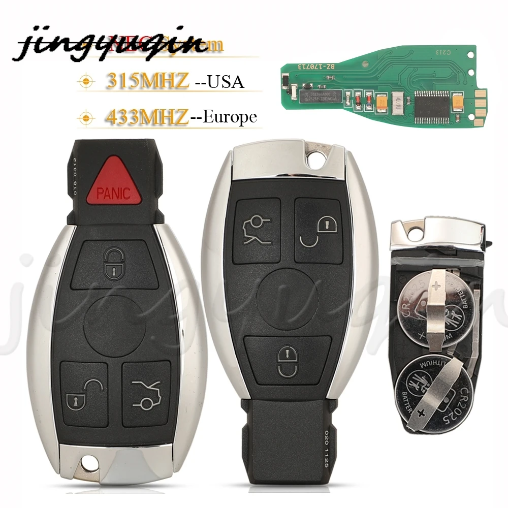 jingyuqin NECシステムリモートカーキーフォブ315/433Mhz ベンツC E SクラスCLS W166 W169 W203 W204 W210 W211 W118 W171 W172 W220用