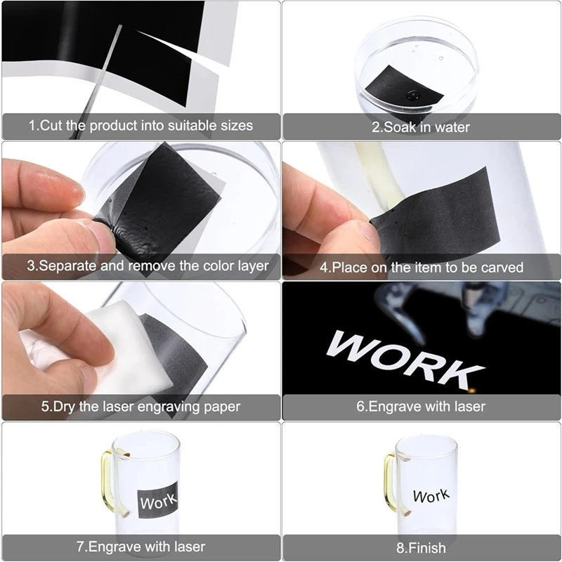 Laser Engraving Paper,2Pcs Laser Engraving Marking Color Paper For Fiber Laser Marking & Engraving On Metal Ceramics