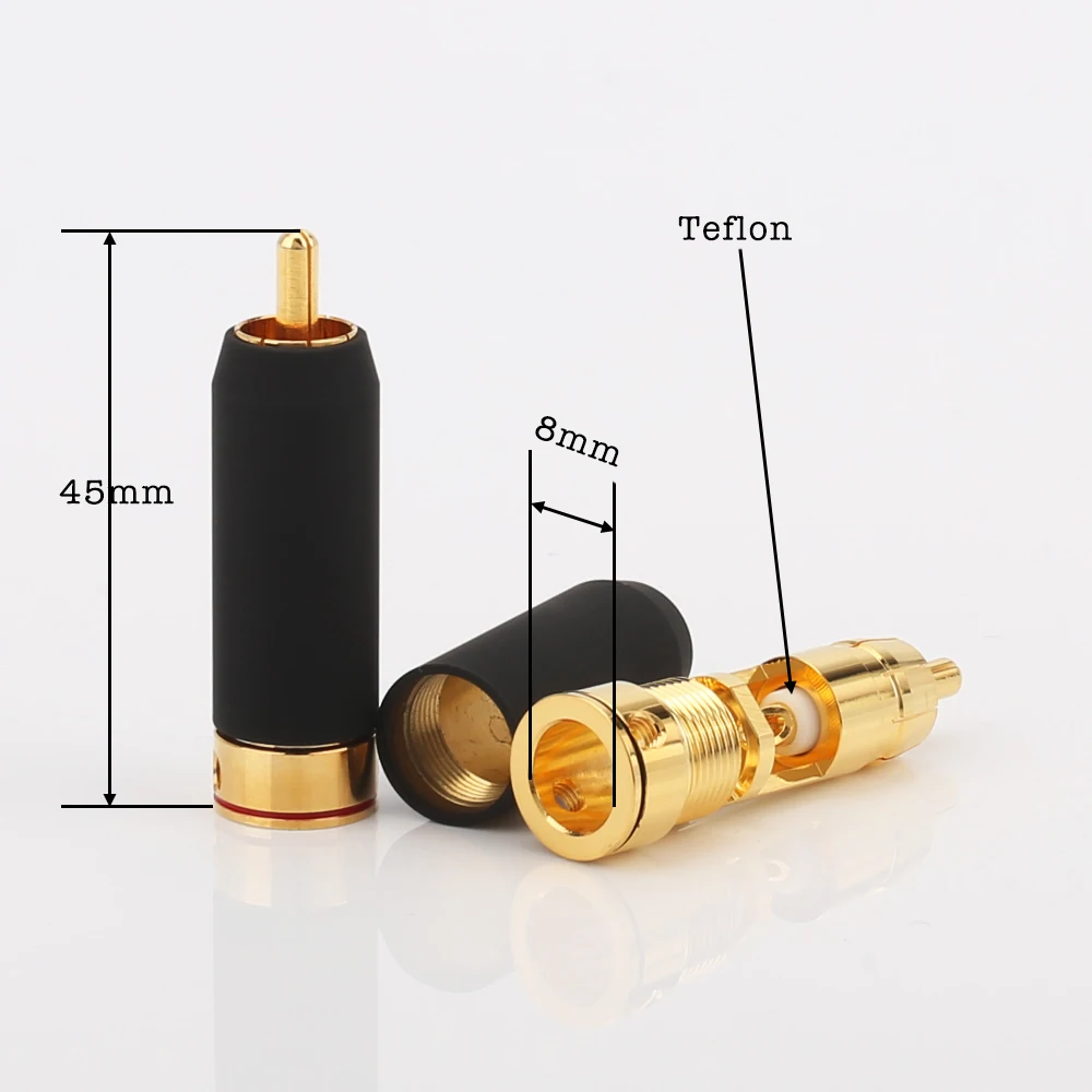 

High End 24K Gold Plated RCA Jack Audiocrast Phono Connector DIY HIFI Audio Accessories 2pcs / 4pcs