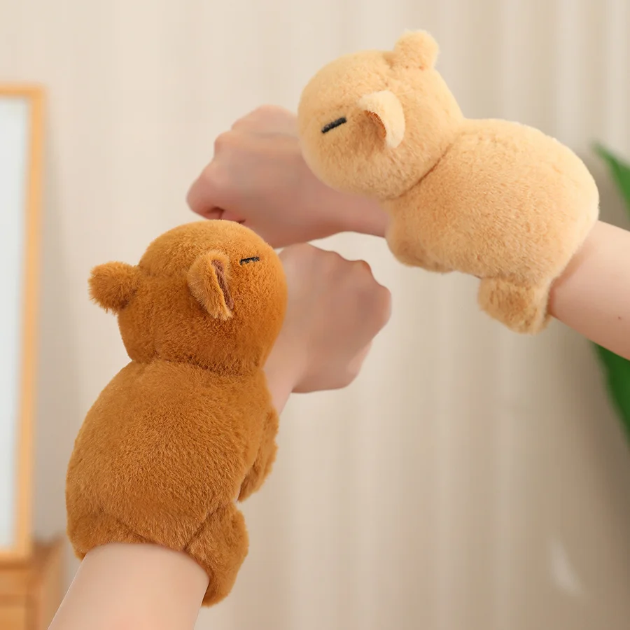Kapibala 스냅 링 물 기니 돼지 인형 팔찌, Kirala 인형 손목, 플러시 장난감 생일 선물, 재미 있은 장난 꾸러기 장식