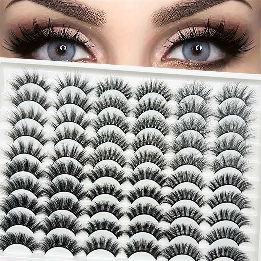 30 Pairs of 20mm Handmade False Eyelashes, Fluffy and Exaggerated like Feather Fans, 6 Styles Create an Undeniable Eye Makeup Lo