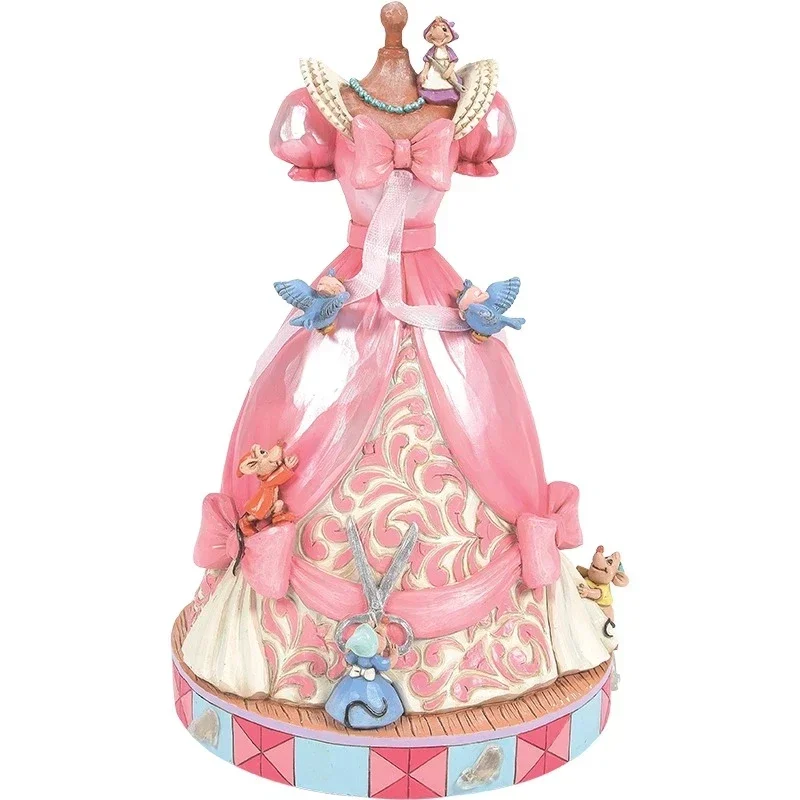 Pink dress group ornament Cinderella music box figure birthday gift