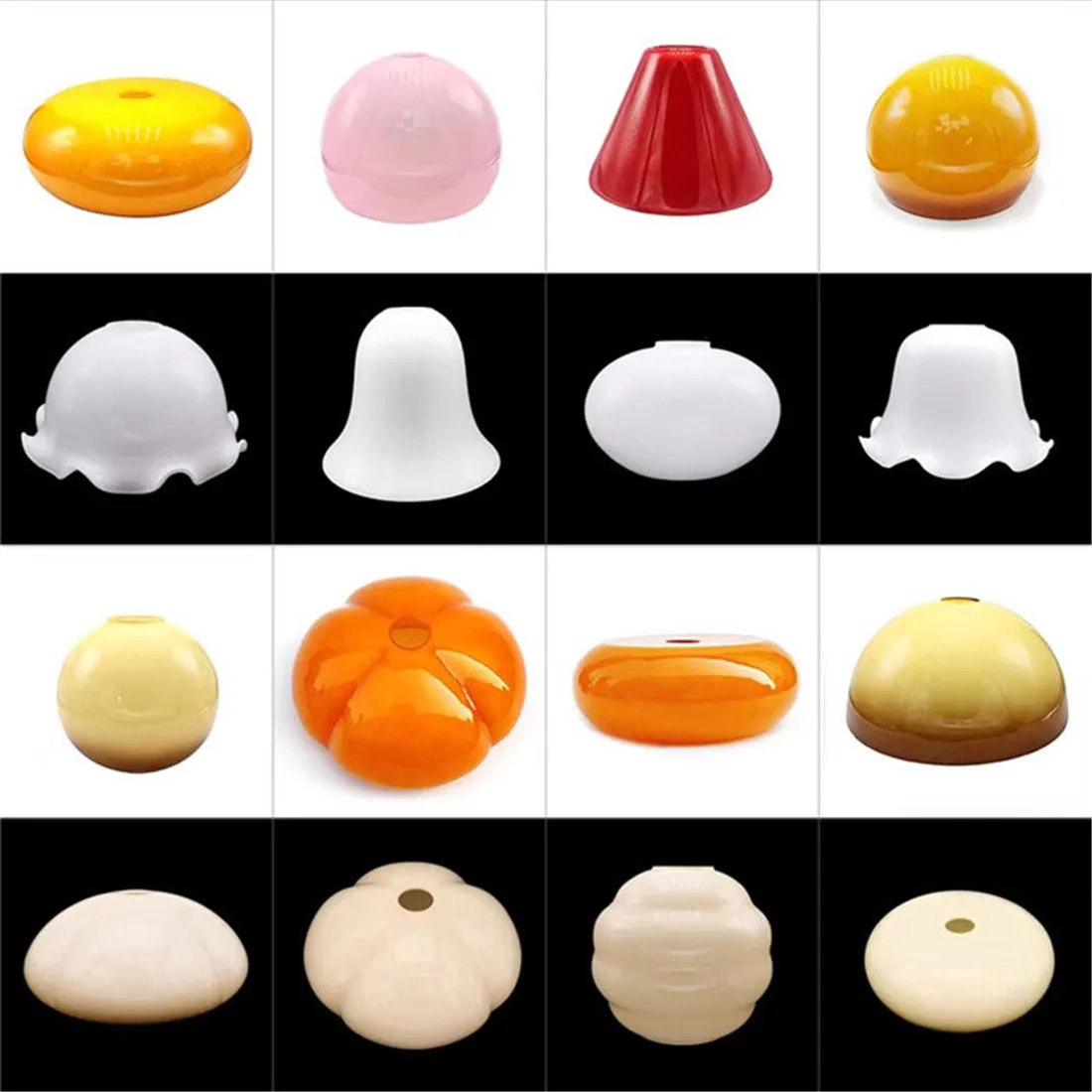 Color of Pink Ice Cream Orange Glossy White E27 Glass Shade Replacement for DIY Art Decoration Lampshade Cover 1-5/8-Inch Fitter