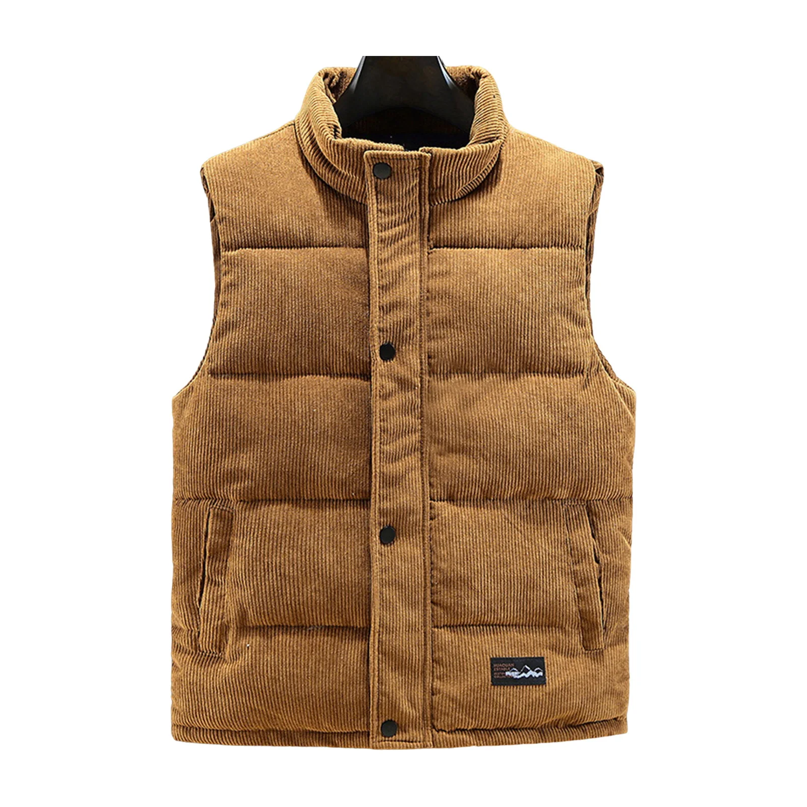 

2024, новый жилет, куртка, мужская осенне-зимняя теплая куртка без рукавов, воротник-стойка, стеганый жилет, вельветовая рабочая одежда, мужская одежда 5XL