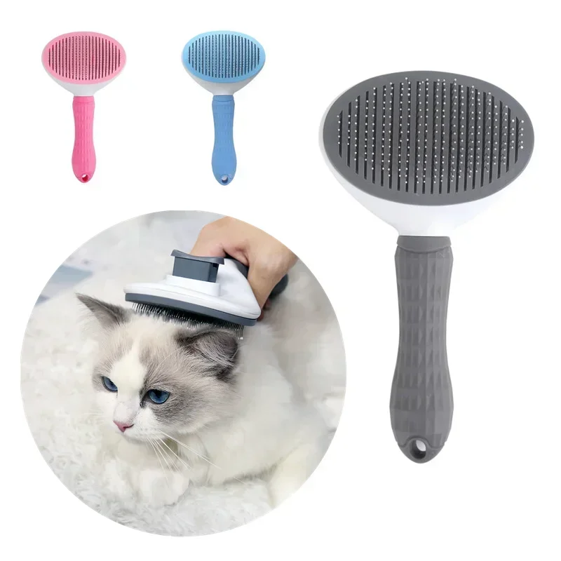 

Cat Brush Remove Hair Pet Hair Removal Comb for Cats Non-slip Grooming Brush Stainless Steel Dog Combs Brushes Cat Accessories