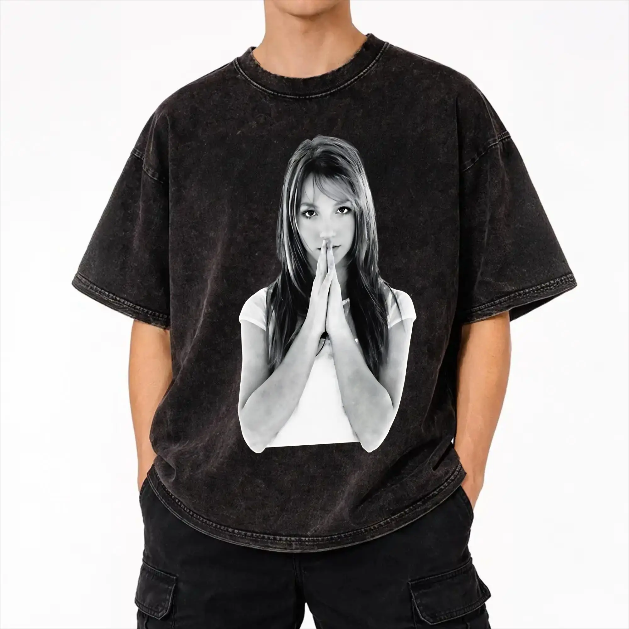 The Boys Laz Alonso Britney Spears Apparel Washed T Shirt Men Women Streetwear Hip Hop T-Shirt Summer  Tee Shirt Cotton