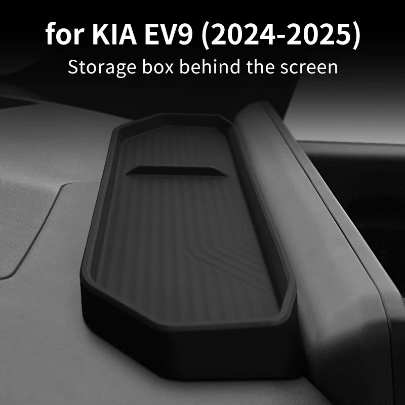 

For Kia EV9 2024-2025 Behind Screen Storage Box Dashboard Organizer Hidden Tissue Holder Anti-Slip Mat Phone Bracket Accessories