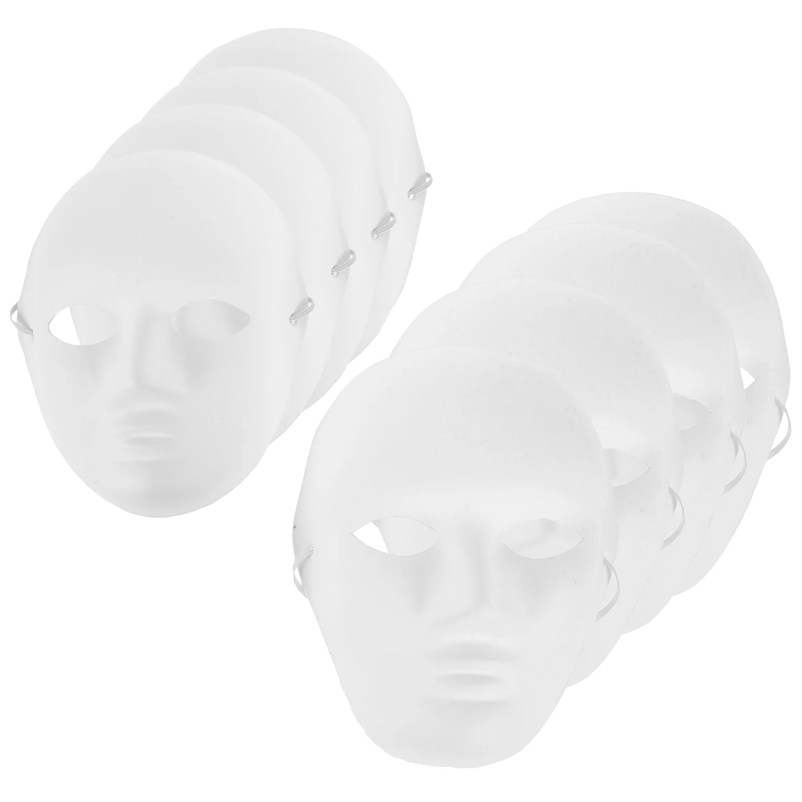 8 Pcs Halloween Costume Mask Blank Party Costumes Aldult White Masks Adult Lovers