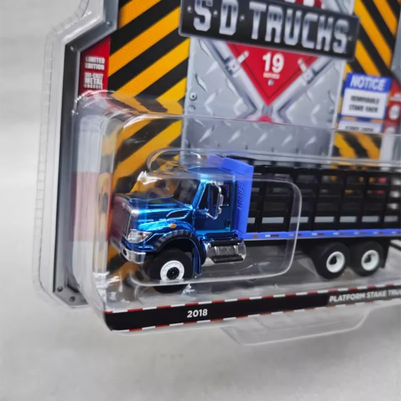 Greenlight schaal 1:64 2018 vrachtwagenvernis en galvaniseren blauwe legering simulatiemodel statische collectie souvenircadeau