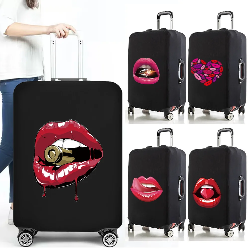 

Luggage Case Suitcase Protective Cover Travel Accessories Mouth Series Pattern Elastic Luggage Cover Apply To 18''-32'' Suitcase