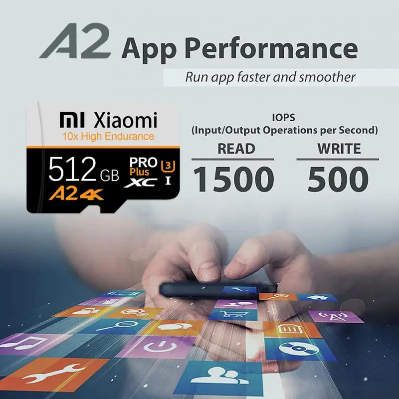 Xiaomi 2TB Micro TF SD Card A2 V30 1TB Memory Card Camera High Speed Flash SD Card A2 512GB Expanded Storage For Android Switch